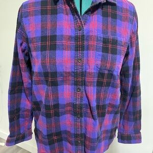L.L. Bean Purple and Black Checkered Shirt